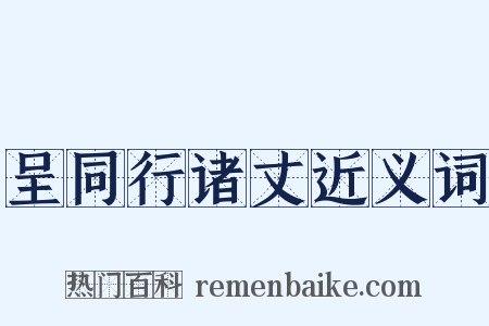 呈同行诸丈近义词是什么意思的图片